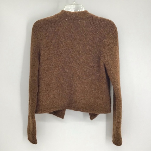 Puruvian Connection Alpaca Wool Blend Open Cardigan Sweater Brown Size XS - Picture 2 of 5
